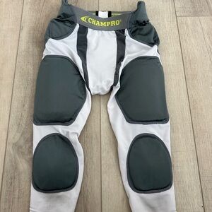 Champro Kids Padded Football Pants - Gray and White